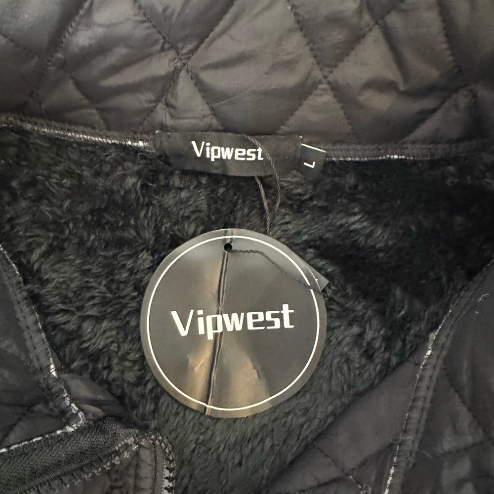VIPWEST Women's Fuzzy Fleece Sherpa Vest Stand Collar Sleeveless Outerwear L - Picture 7 of 9